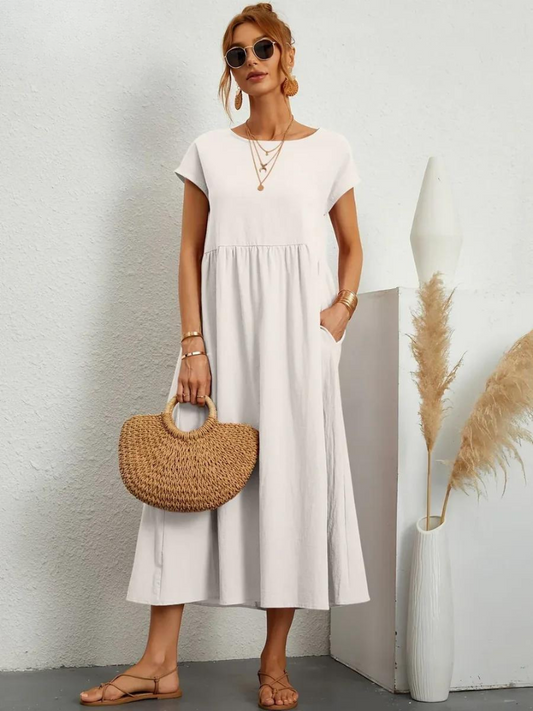 Ruby™ | Robe Élégante en Coton et Lin pour un Style Sophistiqué