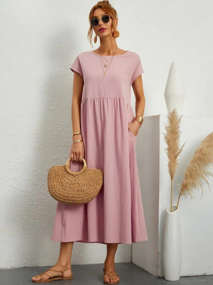 Ruby™ | Robe Élégante en Coton et Lin pour un Style Sophistiqué