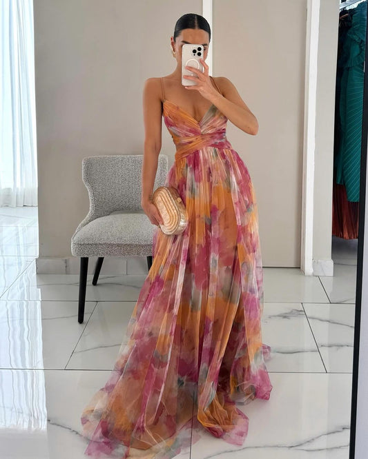 Frostine™ | Robe longue floral romantique pour un look élégant et féminin