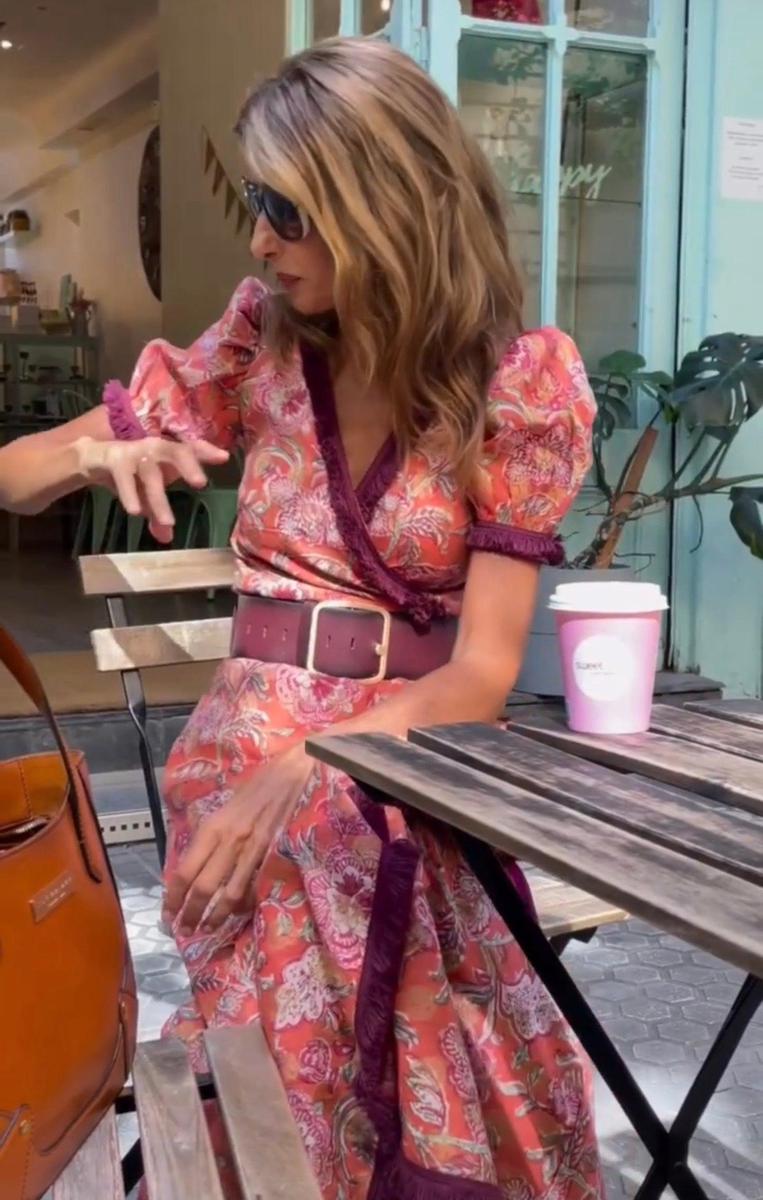 Sophie | Superbe Robe Maxi Rose Élégante à Manches Courtes pour un Style Sophistiqué