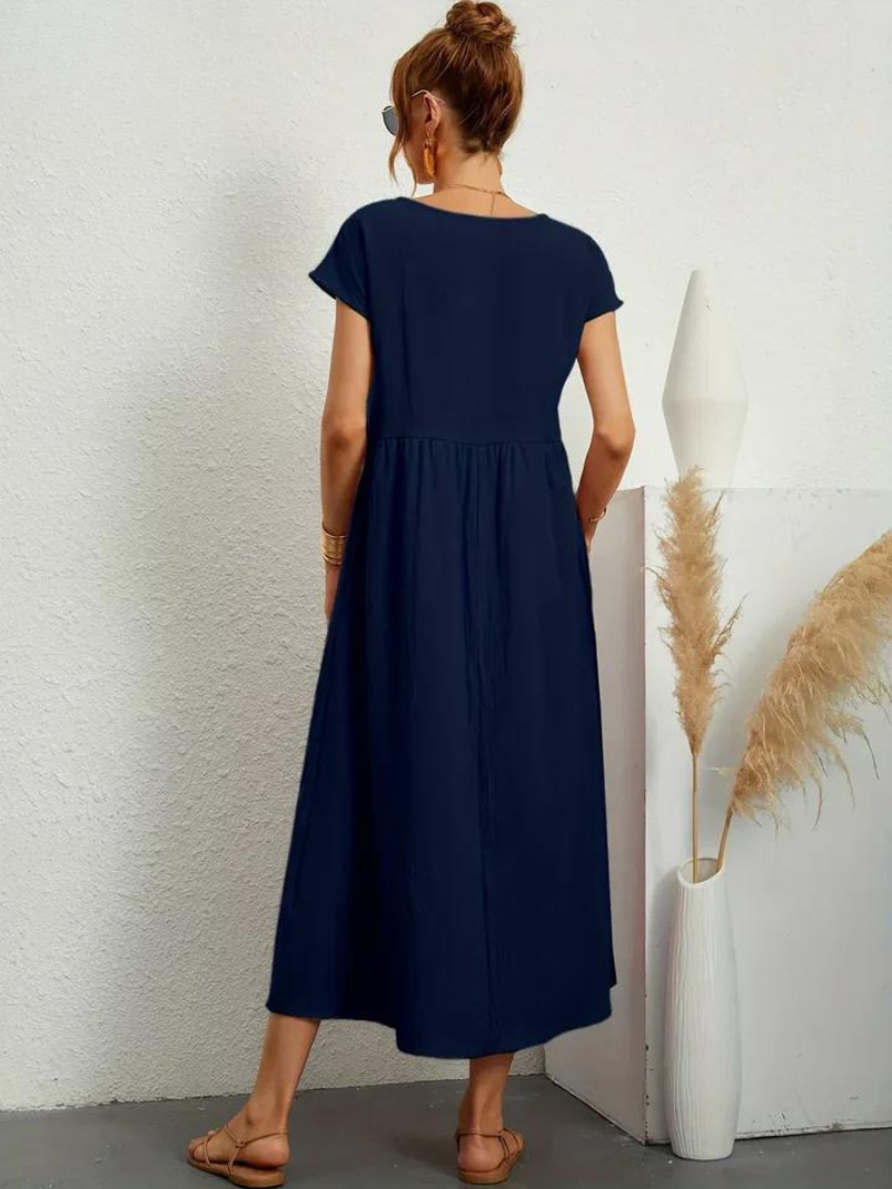 Ruby™ | Robe Élégante en Coton et Lin pour un Style Sophistiqué