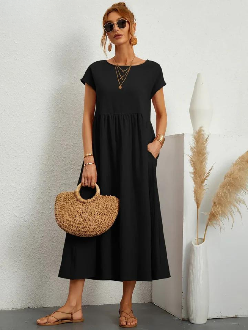 Ruby™ | Robe Élégante en Coton et Lin pour un Style Sophistiqué