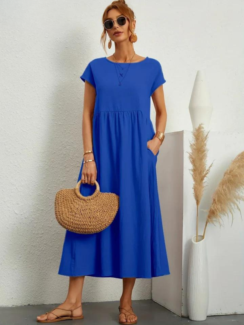 Ruby™ | Robe Élégante en Coton et Lin pour un Style Sophistiqué