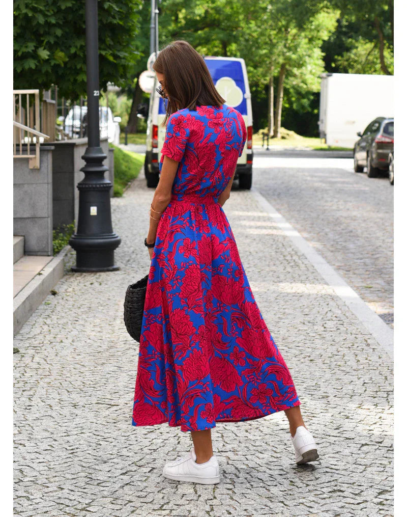Suzanne - Élégante robe à col en V pour un look chic et sophistiqué