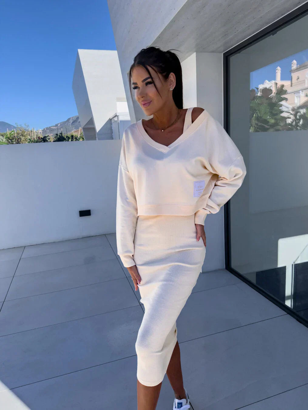 Laurine – Ensemble Chic et Confortable Robe et Sweatshirt pour un Look Décontracté Élégant