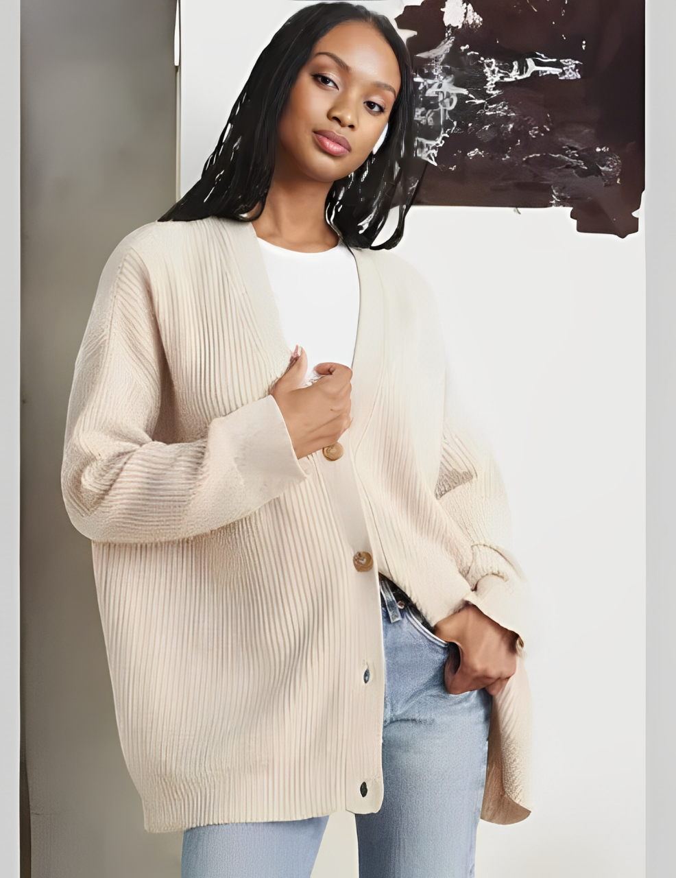 Elegante Knopen Cardigan