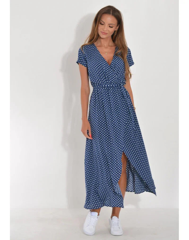 Suzanne - Élégante robe à col en V pour un look chic et sophistiqué