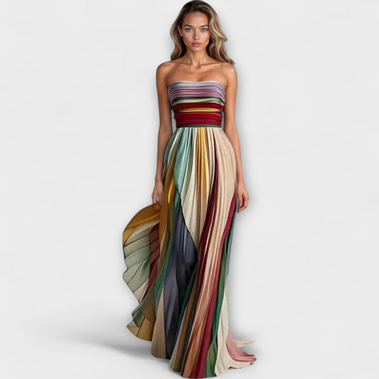 Léna | Élégante robe sans manches aux couleurs vibrantes pour un look éclatant