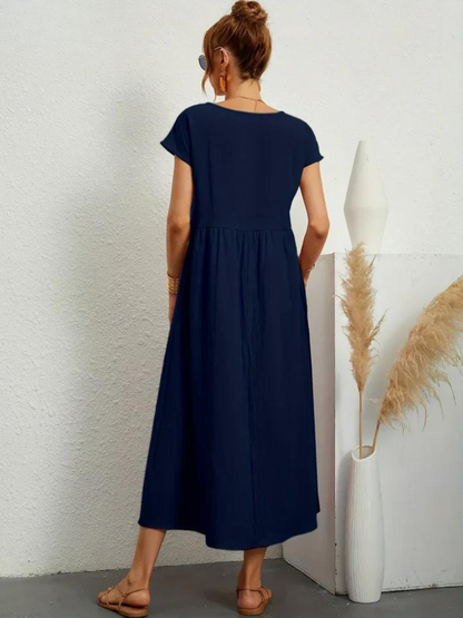 Ruby™ | Robe Élégante en Coton et Lin pour un Style Sophistiqué