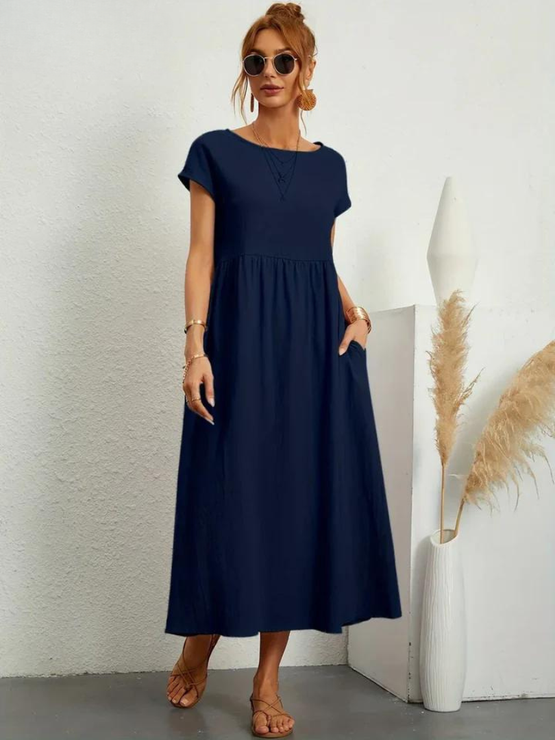 Ruby™ | Robe Élégante en Coton et Lin pour un Style Sophistiqué