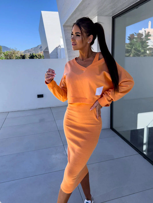 Laurine – Ensemble Chic et Confortable Robe et Sweatshirt pour un Look Décontracté Élégant